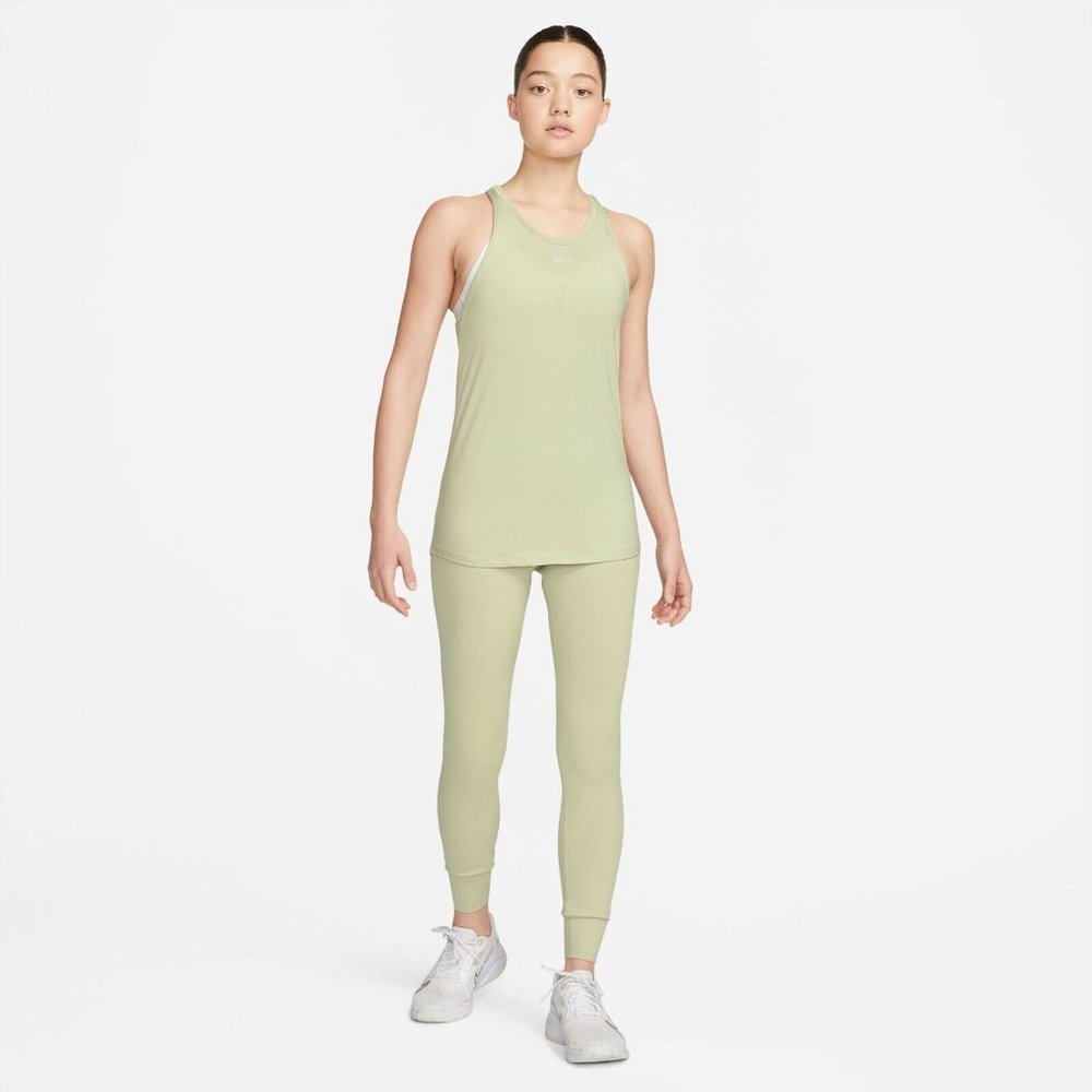 Nike Dri-FIT Women's One Luxe Slim Fit Training Tank Top Olive SMALL DD0595-371 - Picture 2 of 4